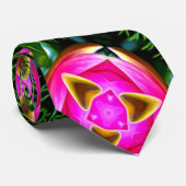Pink Water Lilie Muster Krawatte (Gerollt)