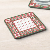 Pink Water Lilies auf weißem Set von Untersetzer (Linke Seite)