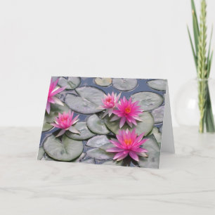 Pink Water Lilies Karte