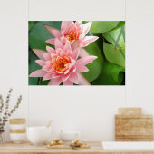 Pink Water Lilies Splendor Poster (Küche)