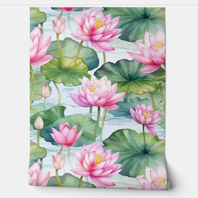 Pink Water Lilies Tapete (Abrollen)