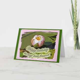 Pink Water-Lily Bud Best Friend Geburtstagskarte Karte