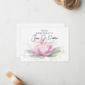 Pink Water Lily Flower Share a Memory Funeral  Mitteilungskarte (Vorderseite/Rückseite Beispiel)