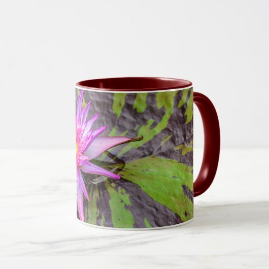 Pink Water Lily Flower Tasse (VorderseiteRechts)