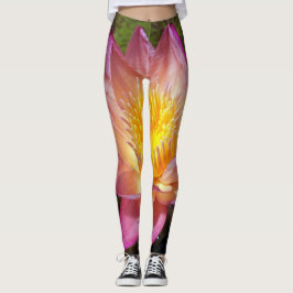 Pink Water Lily Foto Leggings