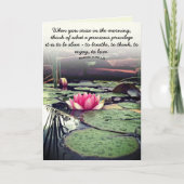 Pink Water Lily und Lily Pads Foto Personalisiert Karte (Vorderseite)