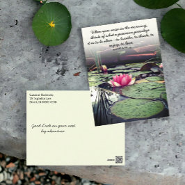 Pink Water Lily und Lily Pads Foto Personalisiert Postkarte