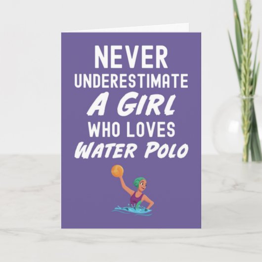 Pink Water Polo Karten für Mädchen (Vorderseite)
