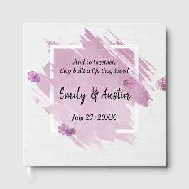 Pink Watercolor Abstrakte Hochzeitstorte Gästebuch