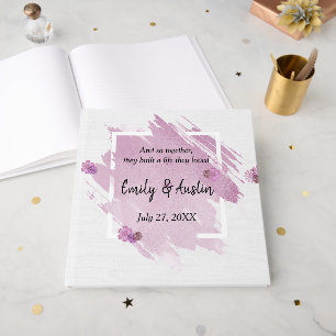 Pink Watercolor Abstrakte Hochzeitstorte Gästebuch