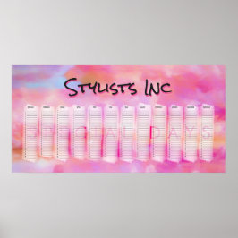 Pink Watercolor Abstrakter, benutzerdefinierter, p Poster