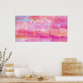 Pink Watercolor Abstrakter, benutzerdefinierter, p Poster (Küche)