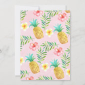 Pink Watercolor Aloha Luau Birthday Einladung (Rückseite)