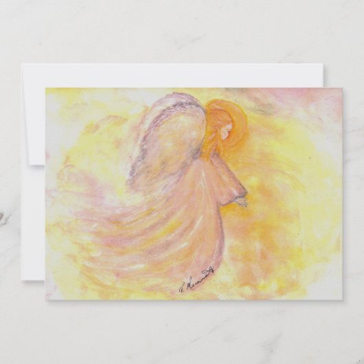 Pink Watercolor Angel (Vorderseite)