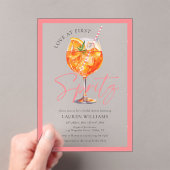 Pink Watercolor Aperol Spritz Brautparty Acryleinladungen (Insitu (Handheld))