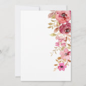 Pink Watercolor Baby in Bloom Baby Dusche Einladung (Rückseite)