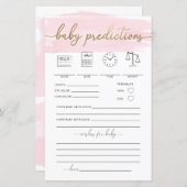 Pink Watercolor Baby Predictions Game (Vorne/Hinten)