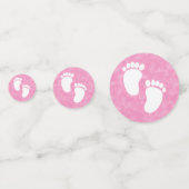 Pink Watercolor Baby Shooting Foot Print Konfetti (Vorderseiten)