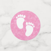 Pink Watercolor Baby Shooting Foot Print Konfetti (Klein Vorderseite)