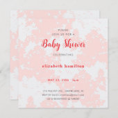 Pink Watercolor Baby Shower Invitation Einladung (Vorne/Hinten)