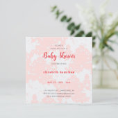 Pink Watercolor Baby Shower Invitation Einladung (Stehend Vorderseite)