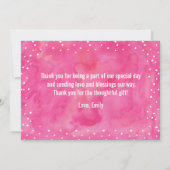 Pink Watercolor Babydusche | Dankeschön Karte (Rückseite)