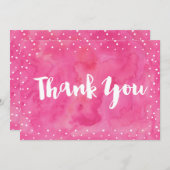 Pink Watercolor Babydusche | Dankeschön Karte (Vorne/Hinten)