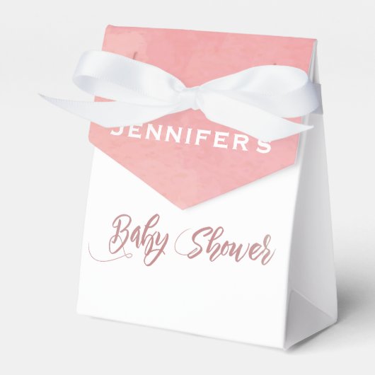 Pink Watercolor Babydusche Geschenkschachtel (Vorderseite)