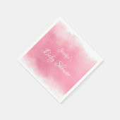 Pink Watercolor Babydusche Handgeschrieben Moderne Serviette (Ecke)