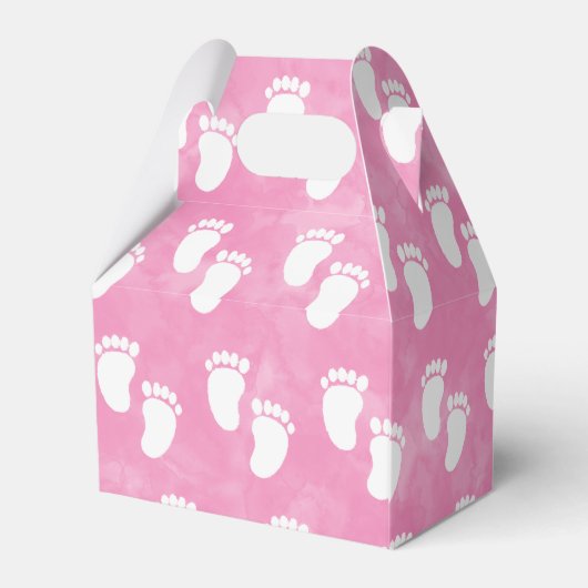 Pink Watercolor Babydusche Muster Geschenkschachtel (Rückseite)