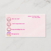 Pink Watercolor Bakery Business Card Visitenkarte (Rückseite)