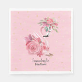 Pink Watercolor Ballerina Flamingo Kinderdusche Serviette (Vorderseite)