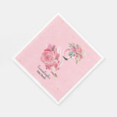 Pink Watercolor Ballerina Flamingo Kinderdusche Serviette (Ecke)