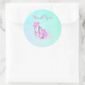 Pink Watercolor Ballet Shoes Danke Runder Aufkleber (Tasche)