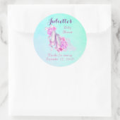 Pink Watercolor Ballet Slippers Babydusche Runder Aufkleber (Tasche)