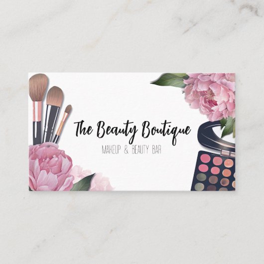 Pink Watercolor Beauty Makeup Artist Visitenkarte (Vorderseite)