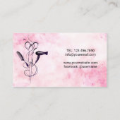Pink Watercolor Beauty Salon Business Card Visitenkarte (Rückseite)