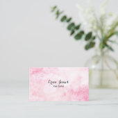 Pink Watercolor Beauty Salon Business Card Visitenkarte (Stehend Vorderseite)