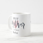 Pink Watercolor Beste Mutter Welt Kaffeetasse (Vorderseite Links)