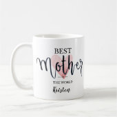 Pink Watercolor Beste Mutter Welt Kaffeetasse (Links)