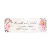 Pink Watercolor Bläserpferd Elegante Adresse (Vorne)