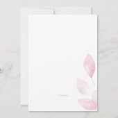 Pink Watercolor Blätter Religiös Einladung (Rückseite)