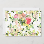 Pink Watercolor Blossom Muster - Save the Date (Rückseite)