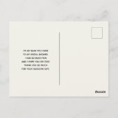 Pink Watercolor Blume auf Streifen Danke Postkarte (Rückseite)