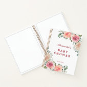 Pink Watercolor Blume Babydusche Notizblock (Innenseite)