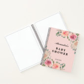 Pink Watercolor Blume Babydusche Notizblock (Innenseite)