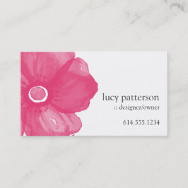 Pink Watercolor Blume Business Cards Visitenkarte