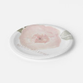 Pink Watercolor Blume Geburtstagspartei Custom Pappteller (Schrägansicht)