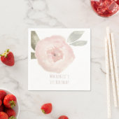 Pink Watercolor Blume Geburtstagspartei Custom Serviette (Beispiel)