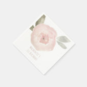 Pink Watercolor Blume Geburtstagspartei Custom Serviette (Ecke)